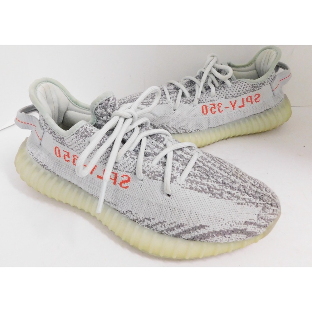 adidas Yeezy Boost 350 V2 Blue Tint Gray Red Kanye West Low Top B37571 sz 8